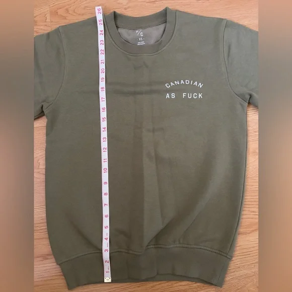 NWT Peace Collective Unisex Olive Canadian Crewneck Sweater - Picture 5 of 8